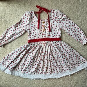 Wildflowers White Dress with Red Floral Print
